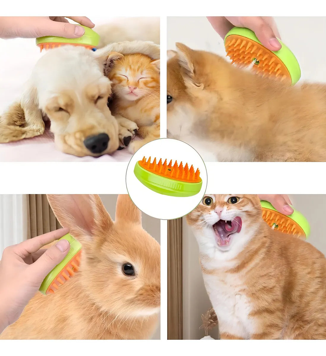 Cepillo Peine A Vapor Para Mascotas