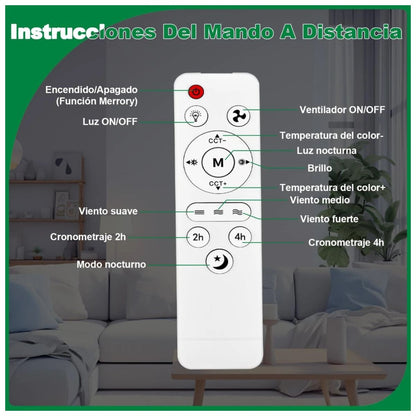 x4 Mini Ventilador + Foco de Techo 50W
