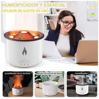 Humidificadora en Forma Volcán 2 en 1
