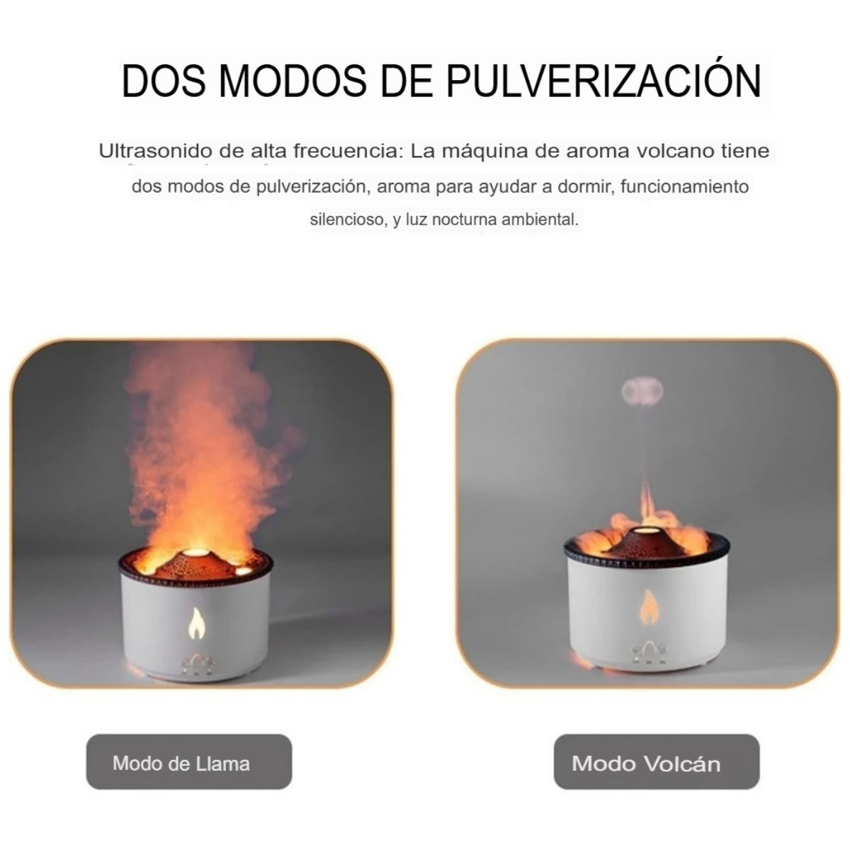 Humidificadora en Forma Volcán 2 en 1