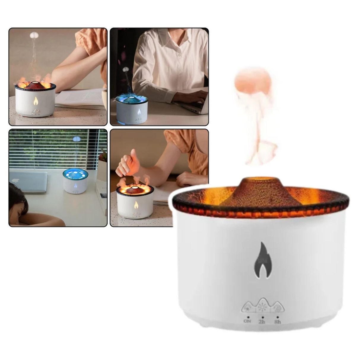 Humidificadora en Forma Volcán 2 en 1