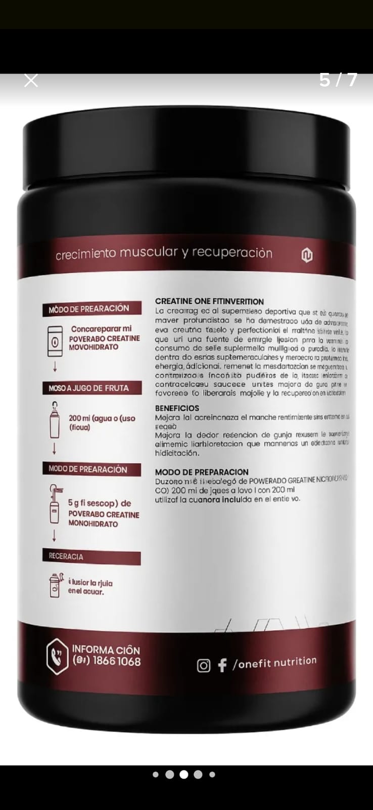 Creatina One Fit 500gr